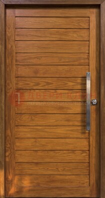 Коричневая входная дверь c МДФ панелью ЧД-02 в частный дом в Солнечногорске