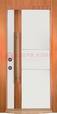 Белая входная дверь c МДФ панелью ЧД-09 в частный дом в Солнечногорске