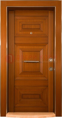 Коричневая входная дверь c МДФ панелью ЧД-10 в частный дом в Солнечногорске