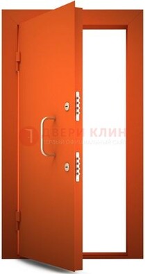 Оранжевая стальная бронированная дверь с нитроэмалью ДБ-2 в Солнечногорске