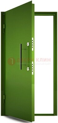 Зеленая металлическая бронированная дверь ДБ-8 в Саратове