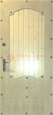 Белая железная дверь с евровагонкой ДЕ-9 в Солнечногорске