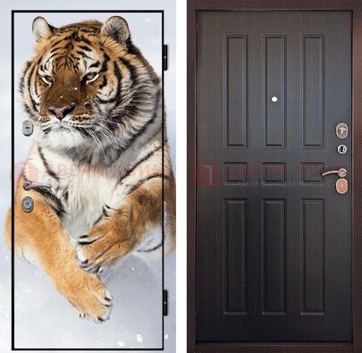 Металлическая дверь с фотопечатью тигра ДФ-1 в Солнечногорске