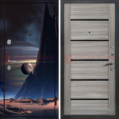 Стальная дверь с фотопечатью космоса ДФ-49 в Солнечногорске