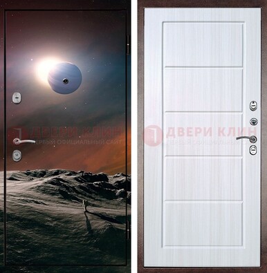 Стальная дверь с фотопечатью планет ДФ-8 в Солнечногорске