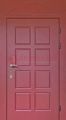 Красная стальная дверь с верхней фрамугой ДФГ-13 в Солнечногорске
