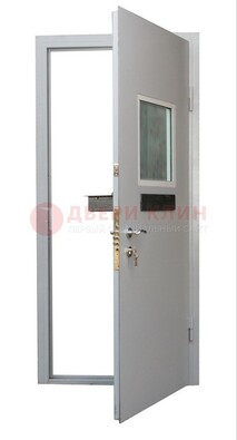 Белая металлическая дверь в кассу ДКС-1 в Солнечногорске