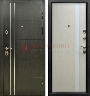 Морозостойкая темная металлическая дверь с МДФ ДМ-164 в Солнечногорске