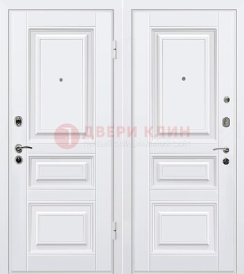 Белая металлическая дверь с МДФ ДМ-179 в Солнечногорске