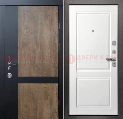 Черно-коричневая входная дверь с терморазрывом и МДФ ДМ-192 в Солнечногорске