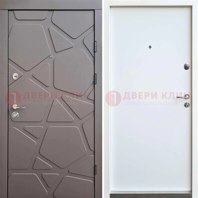 Серая входная дверь с филенчатой МДФ ДМ-216 в Солнечногорске