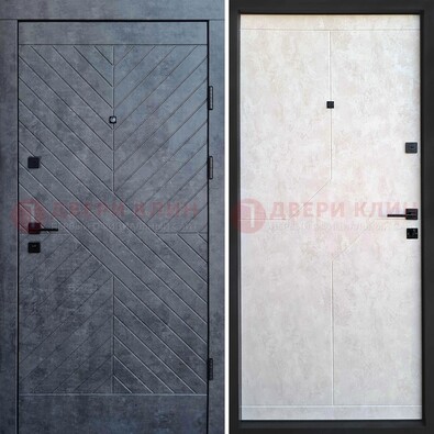 Серая железная дверь с филенчатой МДФ ДМ-217 в Солнечногорске