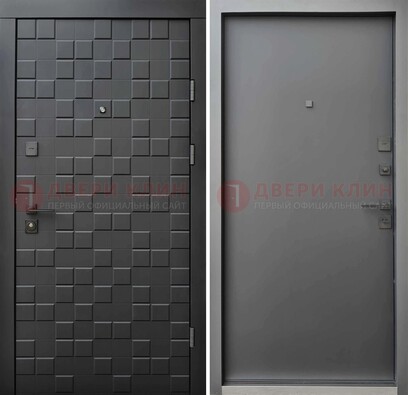 Темная стальная филенчатая дверь с МДФ ДМ-221 в Солнечногорске
