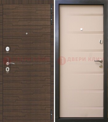 Коричневая  железная дверь c фрезерованной МДФ ДМ-248 в Солнечногорске