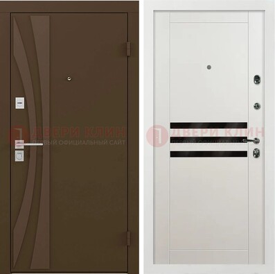 Стальная коричневая дверь с МДФ панелями ДМ-293 в Солнечногорске