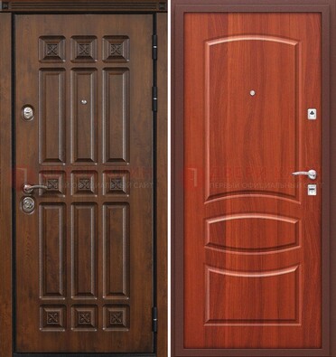 Темная металлическая дверь с МДФ и узором ДМ-364 в Солнечногорске