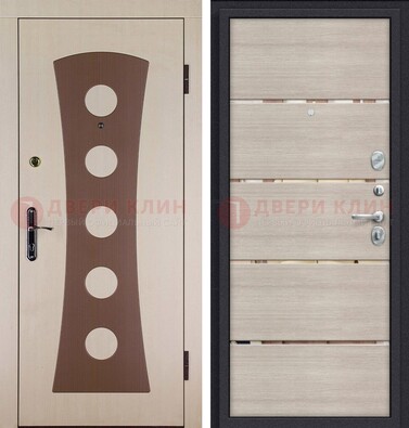 Светлая металлическая дверь с МДФ в квартиру ДМ-365 в Солнечногорске