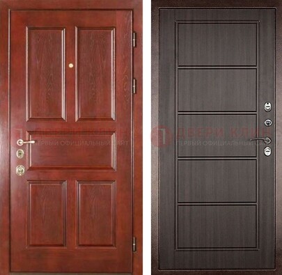Красная металлическая дверь с МДФ в квартиру ДМ-387 в Солнечногорске
