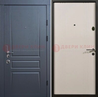 Темно-серая стальная дверь с МДФ хайтек ДМ-481 в Солнечногорске