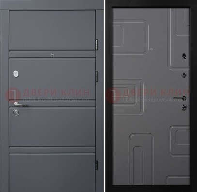 Серая металлическая дверь с МДФ в квартиру ДМ-485 в Солнечногорске