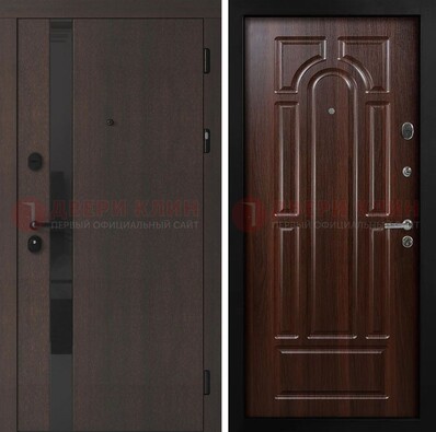 Темная входная дверь с МДФ панелями в квартиру ДМ-499 в Солнечногорске