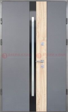 Полуторная металлическая дверь с МДФ ДМ-503 в Солнечногорске