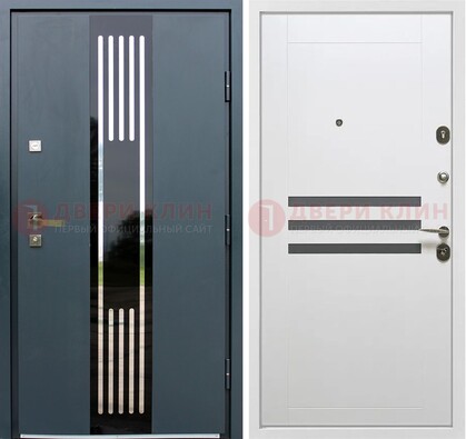 Темная квартирная дверь с разными МДФ ДМ-504 в Солнечногорске