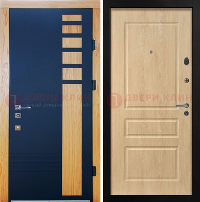 Двухцветная железная дверь с МДФ в квартиру ДМ-511 в Солнечногорске