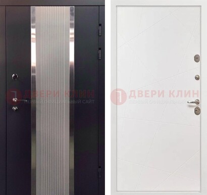 Темная металлическая дверь в квартиру МДФ с двух сторон ДМ-512 в Солнечногорске