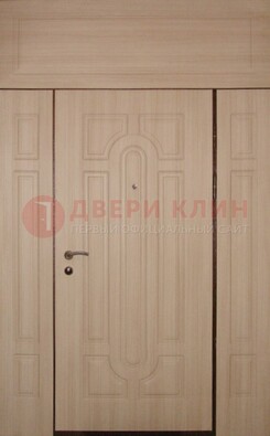 Светлая входная дверь для загородного дома с МДФ ДМ-537 в Солнечногорске