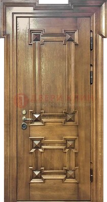 Филенчатая железная дверь с массивом дуба ДМД-56 в Солнечногорске