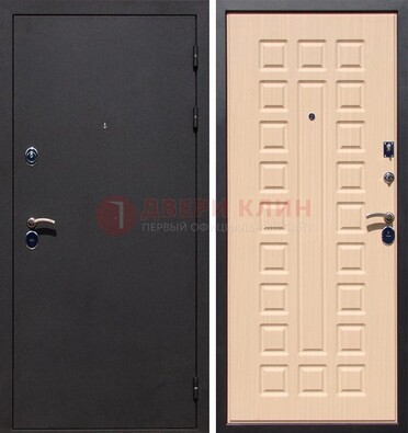 Черная стальная дверь с порошковым окрасом МДФ внутри ДП-102 в Солнечногорске