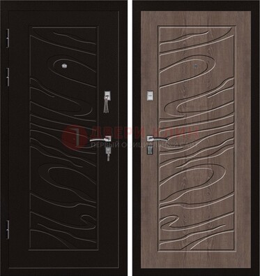 Темная железная дверь с порошковым окрасом ДП-127 в Красноармейске