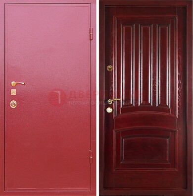 Красная металлическая дверь с порошковым напылением ДП-165 в Солнечногорске