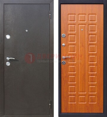 Коричневая стальная дверь с порошковым напылением ДП-202 в Солнечногорске