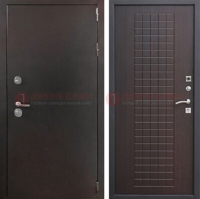 Черная железная дверь с порошковым покрытием ДП-222 в Солнечногорске