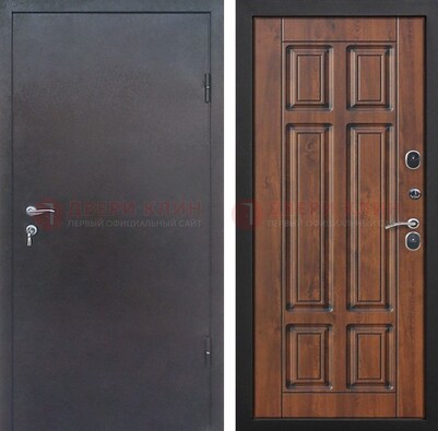 Темная входная дверь с порошковым покрытием с МДФ панелью ДП-235 в Солнечногорске