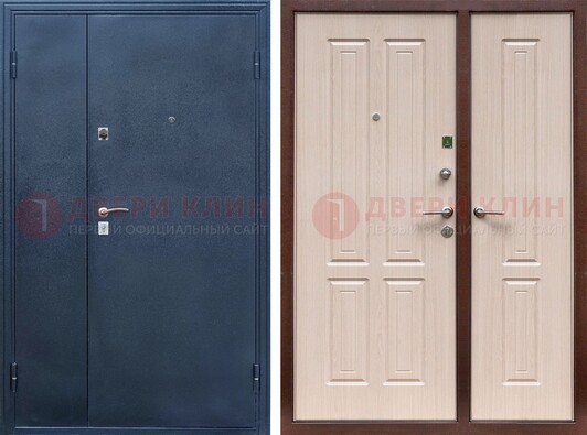 Двустворчатая стальная дверь с порошковым напылением и МДФ ДП-239 в Солнечногорске