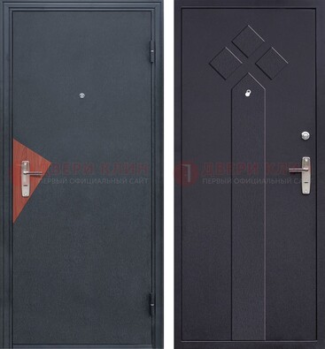 Черная входная дверь с порошковым напылением и узором внутри ДП-241 в Солнечногорске