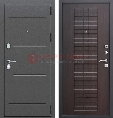 Металлическая дверь с порошковым покрытием и МДФ Махагон ДП-254 в Солнечногорске