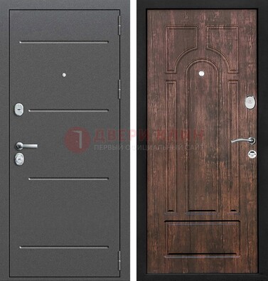 Железная дверь Антик серебро с порошковым напылением и МДФ Тисненый орех ДП-260 в Солнечногорске