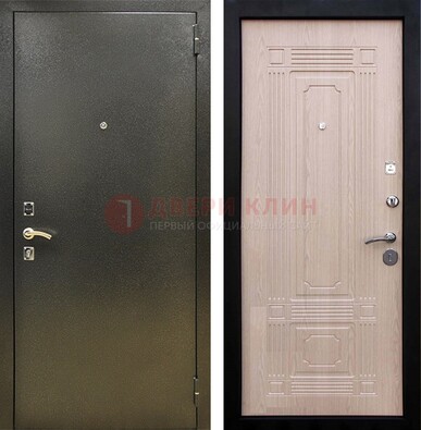 Входная темно-серая дверь с порошковым напылением и МДФ ДП-273 в Солнечногорске