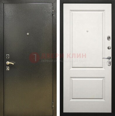 Металлическая темная дверь с порошковым напылением и классической МДФ ДП-298 в Солнечногорске