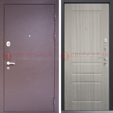 Темная стальная дверь с порошковым окрасом и МДФ ДП-310 в Солнечногорске