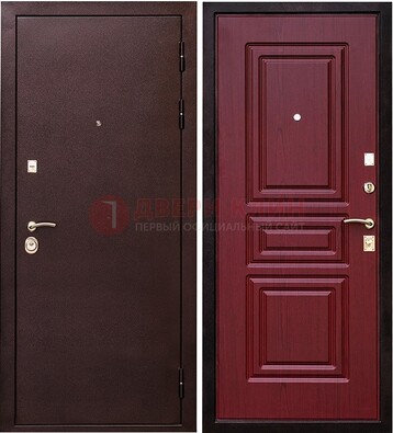 Бордовая входная дверь с порошковым окрасом ДП-36 в Воскресенске