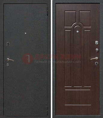 Черная металлическая дверь с порошковым окрасом ДП-47 в Солнечногорске