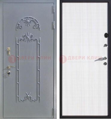 Серая входная дверь с порошковым покрытием ДП-67 в Солнечногорске