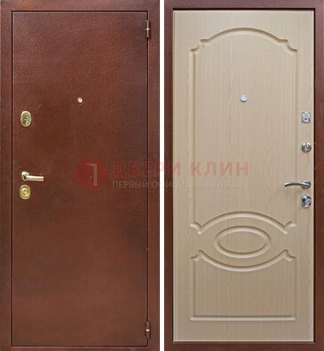 Коричневая металлическая дверь с порошковым окрасом ДП-76 в Балашихе