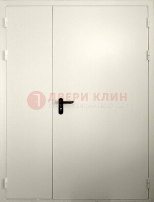 Белая противопожарная двупольная дверь ДПМ-02/60 в Солнечногорске