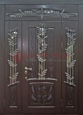 Узорная стальная дверь Винорит для парадного входа ДПР-110 в Солнечногорске